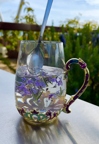 Księżniczkowa szklanka do herbaty z łyżeczką